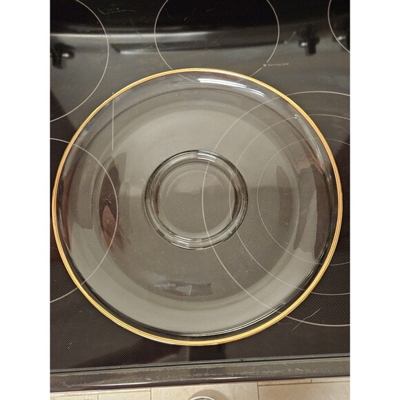 Vintage Toscany Round Serving Tray W/ Dip Bowl 24 Karat Gold Rim Costa D'oro - Picture 3 of 10